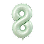 8 Rakam Retro Yeşil Folyo Balon 34 inç 76 cm