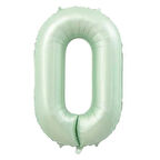 0 Rakam Retro Yeşil Folyo Balon 34 inç 76 cm