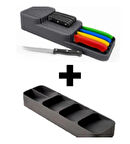 2 Sıra Bıçaklık + 5 Bölmeli Çekmece Içi Kaşıklık 2' Li Düzenleyici Set (Siyah)