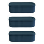 3 Adet 3 Litre Çok Amaçlı Kapaklı Saklama Kutusu Seti - Makyaj, Kozmetik Kişisel Eşya Düzenleyici