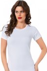 Moda Çizgi Bayan Kısa Kol Body 232B Beyaz