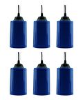 Mavi Silindir Ağaç Feneri - 6 Adet