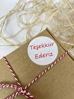 Teşekkür Ederiz 40 mm Beyaz Yuvarlak Sticker Etiket 120 Adet