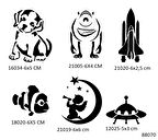 Çocuksu Desenler 6 Adet Geçici Dövme Şablonu Sadece Desen