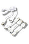 NVD-313 (FSL-1002) ÇOKLU USB KABLO İPOD, İPHONE, NOKİA, MOTOROLA, SAMSUNG, BLACKBERRY İÇİN ÇOK FONKSİYONLU DÖNÜŞTÜRME KABLOSU (BEYAZ)