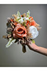 Sonbahar Renkleri Gül Gelin Çiçeği Buketi