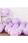 100 Adet Mor Makaron Pastel Renk Mat Balon