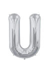 Folyo U Harfi Balon 100 Cm Gümüş Gri Büyük Boy 40inc Folyo Balon