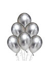 Metalik Gümüş Balon 60 Adet 12 İnc Lateks Balon