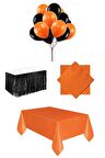 Halloween Turuncu Siyah Parti Konsepti Seti