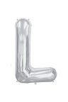 Folyo L Harfi Balon 36 Cm Gümüş Gri Küçük Boy 16inc Folyo Balon
