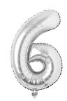 Folyo 6 Rakamı Balon 36 Cm Gümüş Gri Küçük Boy 16inc Altı Rakam Folyo Balon