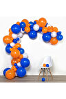 30 Adet Balon Zinciri Demeti Konsepti Seti Turuncu - Koyu Mavi - Beyaz