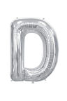 Folyo D Harfi Balon 36 Cm Gümüş Gri Küçük Boy 16inc Folyo Balon
