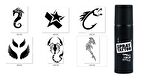 Balık Akrep Spray Tattoo Geçici Siyah Sprey Dövme Seti 