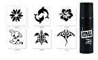 Sevimli Modeller Spray Tattoo Geçici Dövme Yapma Seti Siyah Sprey Dövme