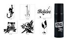 Aşkın Büyüsü Spray Tattoo Geçici Dövme Yapma Seti Siyah Sprey Dövme