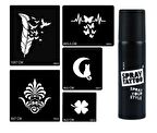 Tüy ve Kelebek Spray Tattoo Geçici Sprey Dövme Seti
