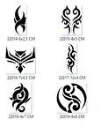 Tribal Tasarımlar Geçici Dövme Şablonu Seti Sadece Desen 