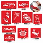 Eğlenceli 10 Adet Geçici Dövme Kına Şablonu