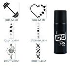 Şerit Pusula Spray Tattoo Geçici Sprey Dövme Seti
