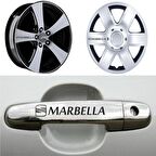 Marbella Kapı Kolu Jant Sticker (10 Adet) Etiket Yapıştırma Z117
