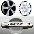 Genesis Kapı Kolu Jant Sticker (10 Adet) Etiket Yapıştırma Z79