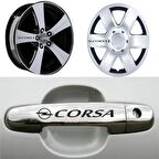 Corsa Kapı Kolu Jant Sticker (10 Adet) Etiket Yapıştırma Z55