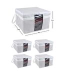 Mini Boy Pencereli Hurç Çok Amaçlı Düzenleyici Saklama Kutusu 40x30x45 Cm (5 Adet)