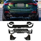 Bmw g26 440 arka tampon difüzörü ve egzoz ucu seti 2022+