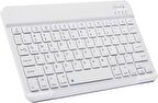 Apple iPad Pro 10.5" Uyumlu Kablosuz Bluetooth Şarj Edilebilir Mini Q Klavye - Beyaz