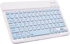 Concord Cdn 32 7" Uyumlu Kablosuz Bluetooth Şarj Edilebilir Mini Q Klavye - Mavi
