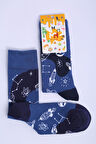 MRHERO Çok Renkli Unisex Galaxy Temalı Uzun Soket Çorap 1009-MH SİYAH