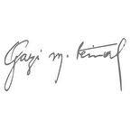 Gazi Mustafa Kemal İmzası Sticker17x17 Cm Gri