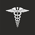 Tıp Logosu  Oto Sticker, Araba Sticker17x17 Cm Beyaz