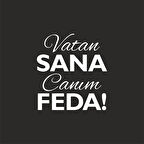 Vatan Sana Canım Feda Sticker17x17 Cm Beyaz