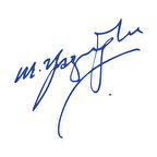 Muhsin Yazıcıoğlu İmza Sticker17x17 Cm Mavi