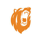 Ayı Kafası Sticker 17x17 Cm Turuncu