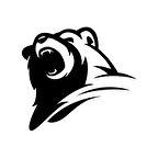 Ayı Kafası Sticker 17x17 Cm Siyah