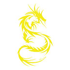 Ejderha Sticker 17x17 Cm Sarı