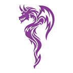 Ejderha Sticker 17x17 Cm Mor