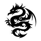 Ejderha Sticker 17x17 Cm Siyah