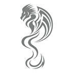 Ejderha Sticker 17x17 Cm Gri