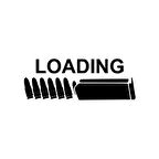 Şarjör Yükleniyor Sticker17x17 Cm Siyah