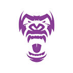 Goril Kafası Sticker17x17 Cm Mor