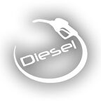 Diesel ve pompa Sticker 17x17 Cm Beyaz