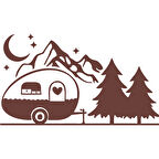 Karavan Dağlar Sticker 17x17 Cm Kahverengi