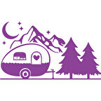 Karavan Dağlar Sticker 17x17 Cm Mor