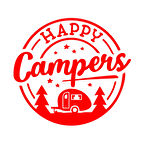 Happy Campers Sticker 17x17 Cm Kırmızı