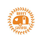 Happy Campers Sticker 17x17 Cm Turuncu